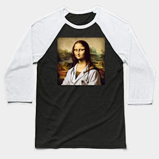 Mona Lisa, M.D.: Celebrating Doctors' Day Baseball T-Shirt